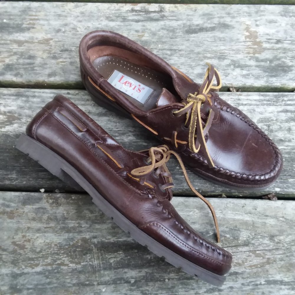 Levi's Leather Mocs Shoes Made in Brazil 8 M